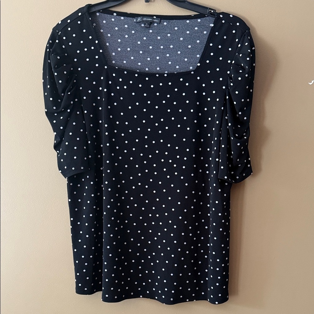 Black Polka Dot Women's Top M